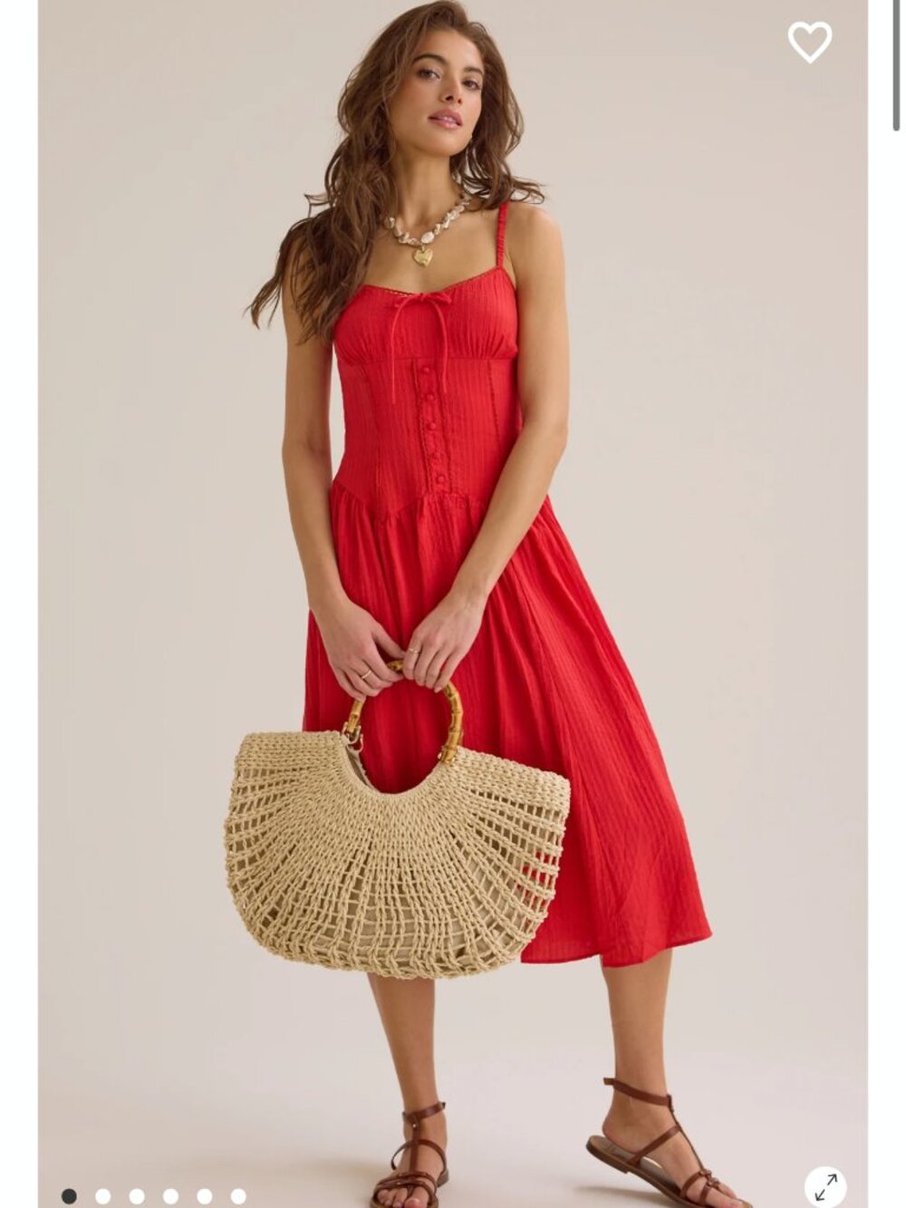 Red Summer Dress Altar'd State Sloane Button-Up Maxi Dress NWT